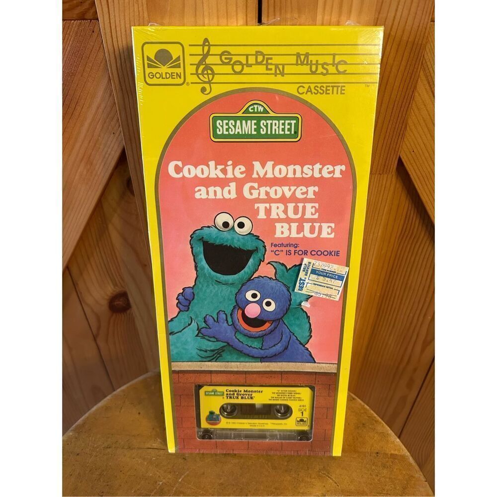 Vtg 1983 golden music, Sesame Street cookie Monster and Grover true blue sealed(